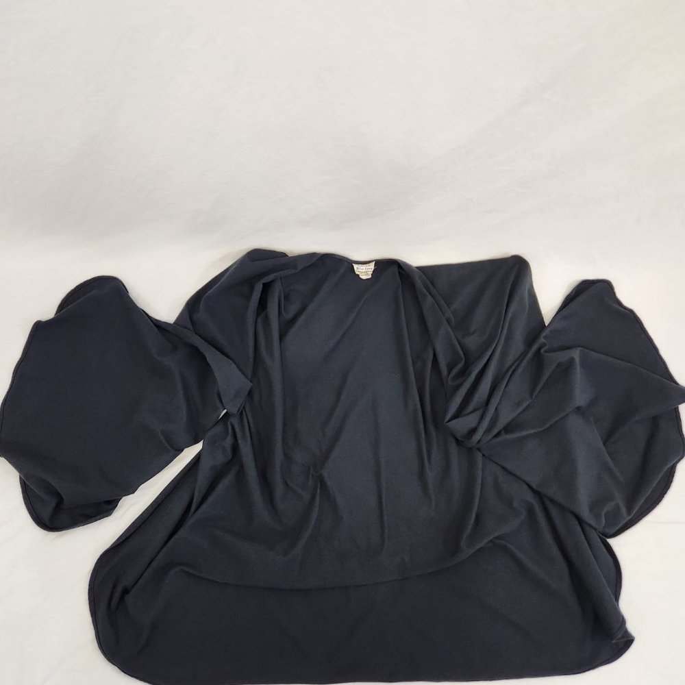 VINTAGE Kathleen For Sweet Herb Lagenlook Black Charcoal Cape Wrap One Size USA - Picture 7 of 14